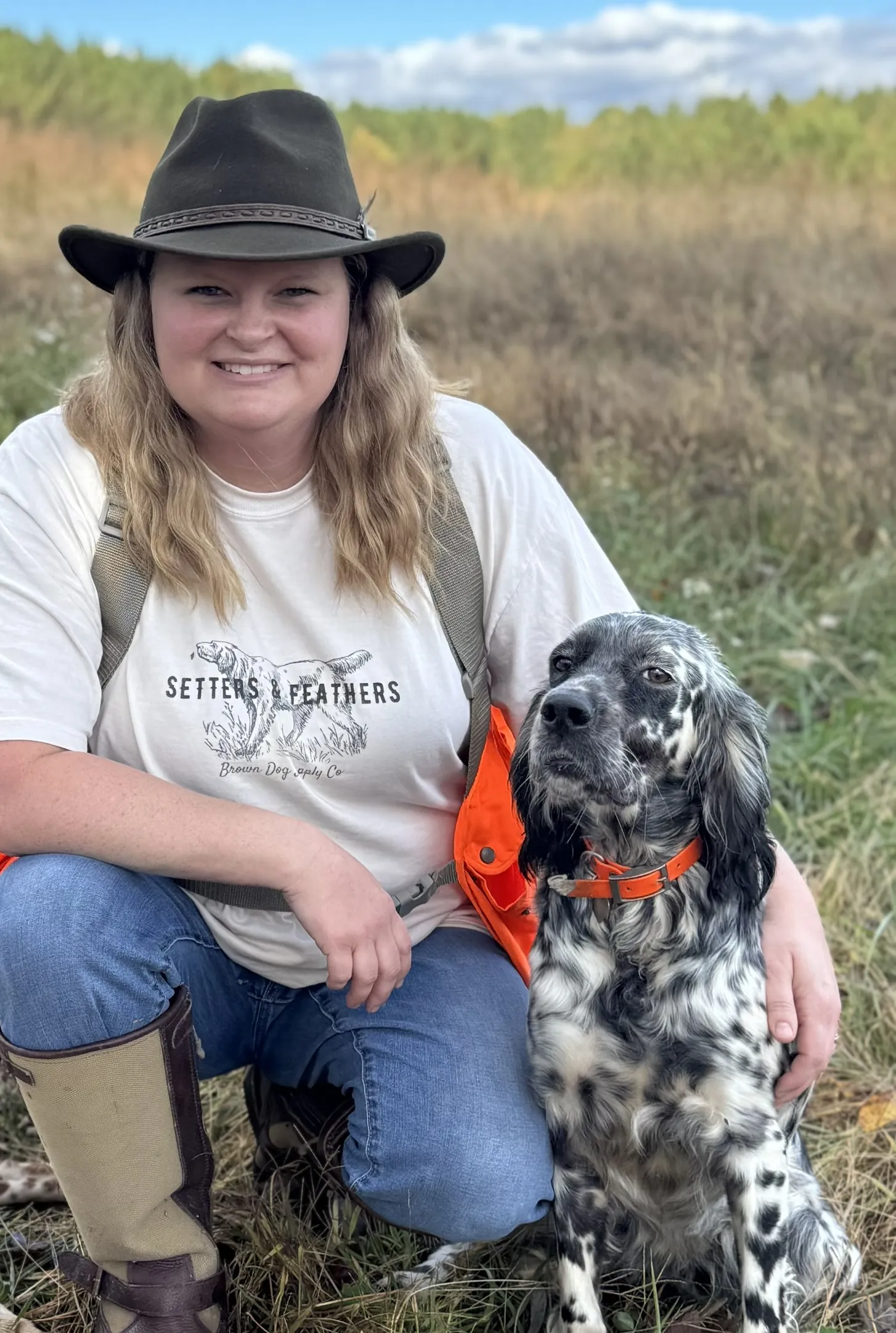 Courtney with Bessie in the field