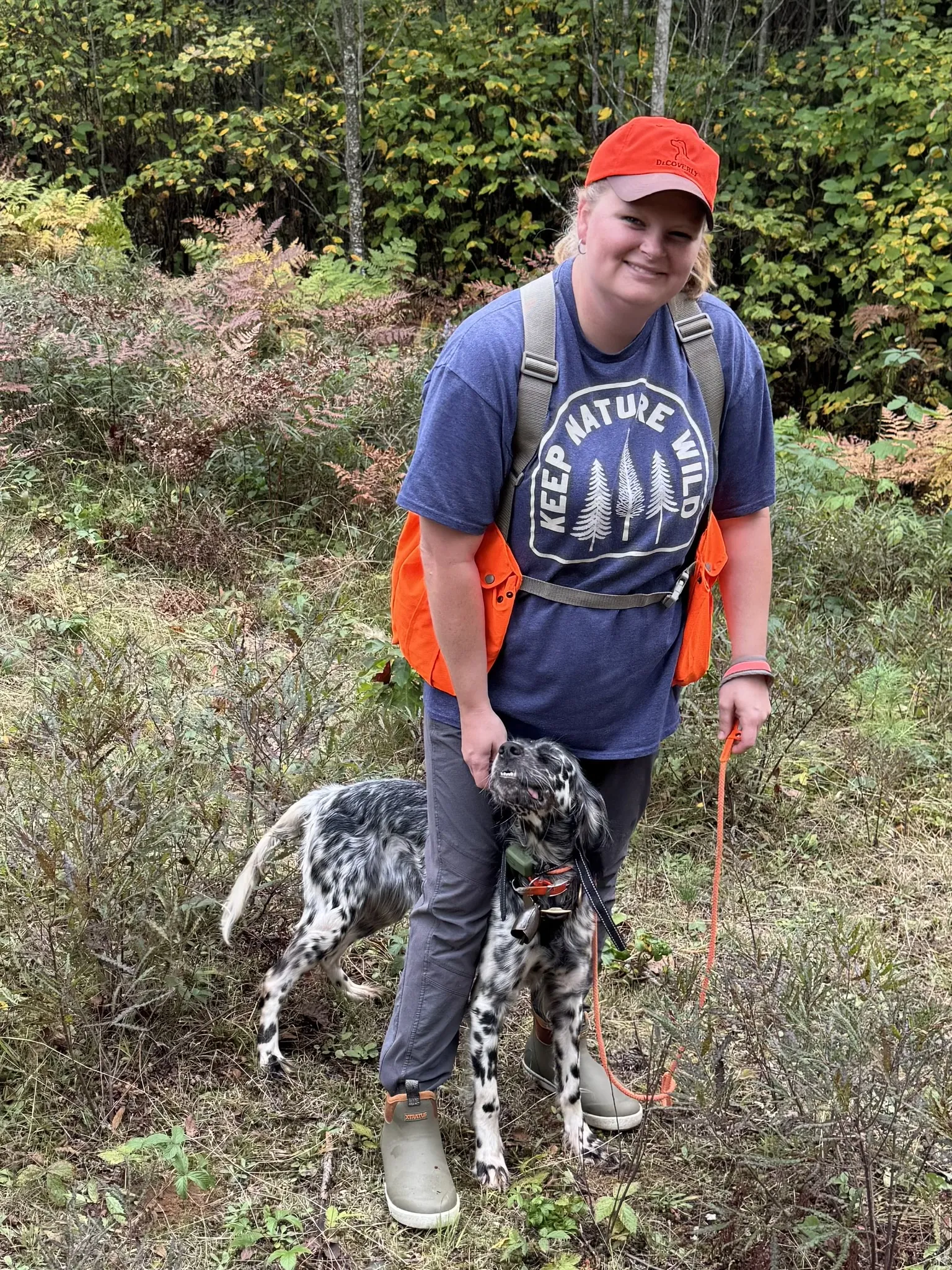 Bessie out on a walk with Courtney